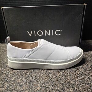 Vionic Zinah Sneakers‎ Women's Size 8.5 White Leather Slip On Comfort Shoes